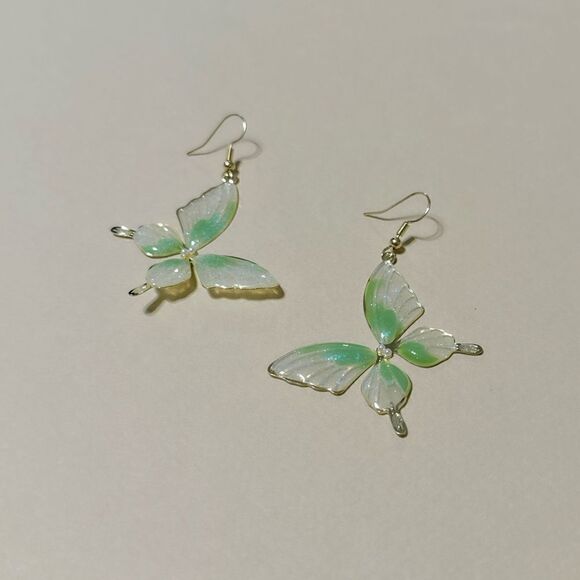 Butterfly drop earrings N829 - Picture 3 of 4